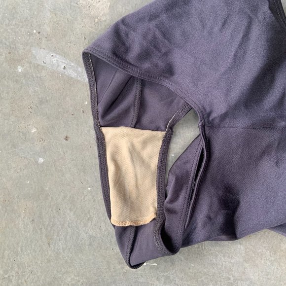 Gray Metallic American Apparel High Thigh Cut One Piece Swim suit Bikini Swim - Picture 4 of 4